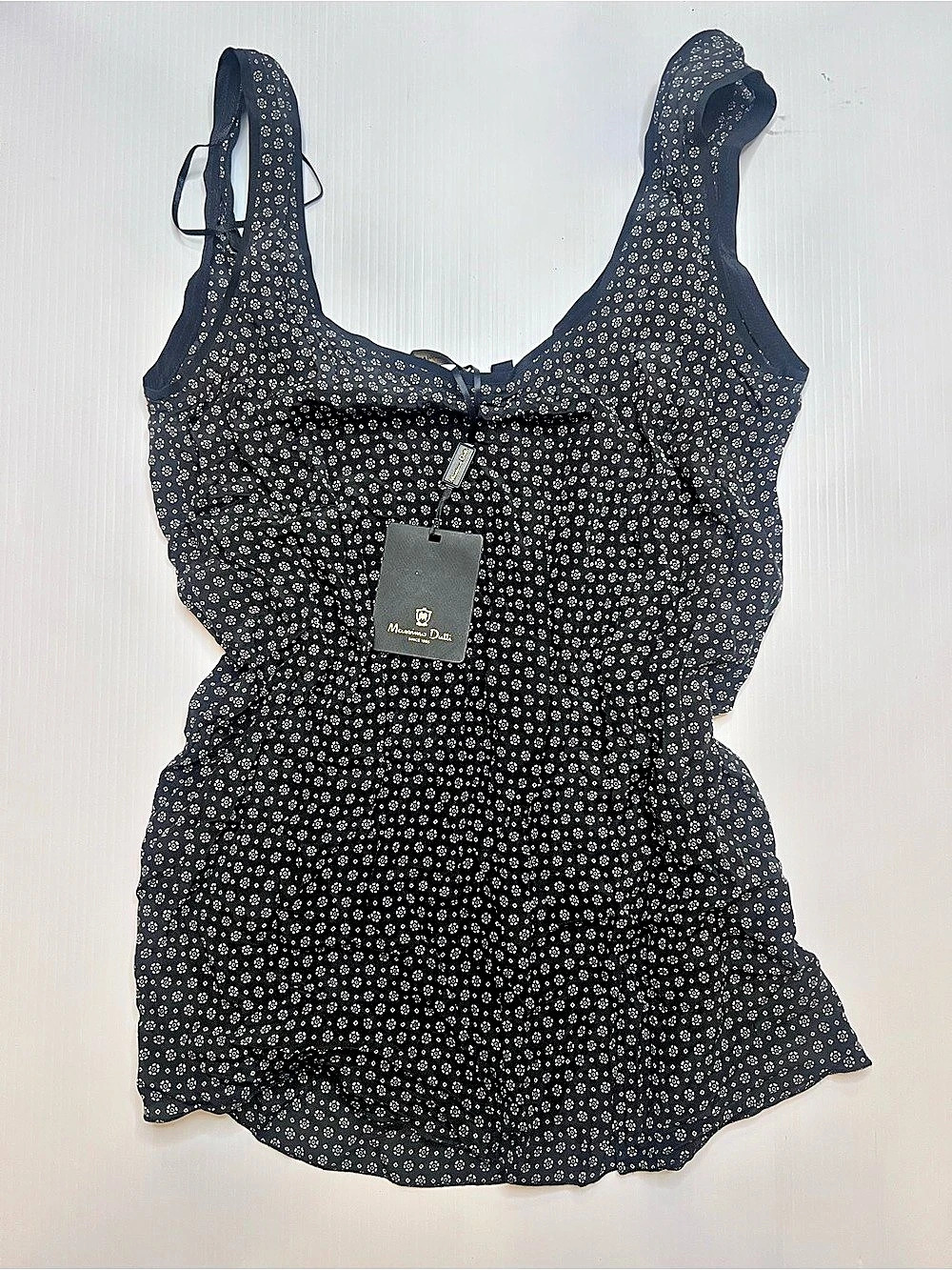 Massimo Dutti 5715 Floral Blouses in Black & White Size 4 NWT